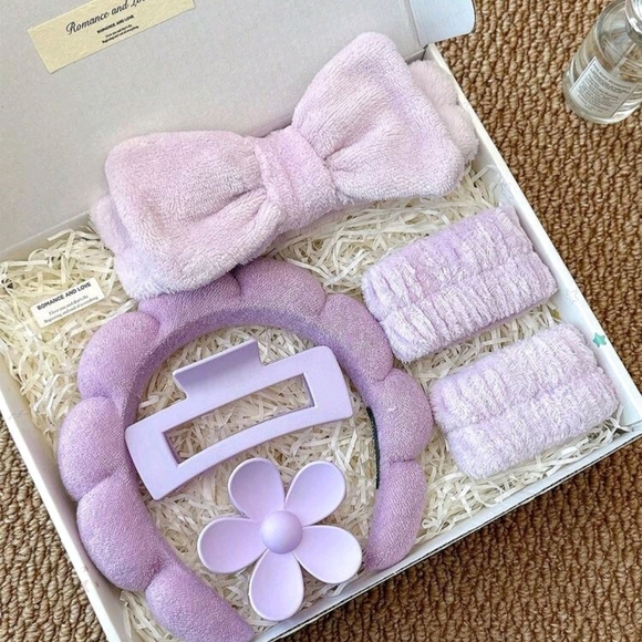 NWOT 6pcs Women Spa Accessories-purple - Picture 3 of 3